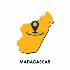 Wall Mural - Madagascar map with location PIN isolated on white background, Concept of explore, and travel vector illustration design