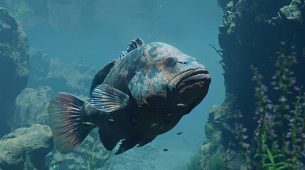 Wall Mural - The largest sea cichlid fish in the world 