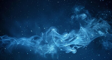 Wall Mural - A blue background with smoke billowing out, creating a dynamic visual effect