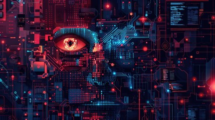 Artwork illustrating the concept of 'security by design' in technology development