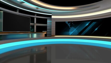 Tv studio. News room. Studio Background. Newsroom bakground. Backdrop for any green screen or chroma key video production. Loop