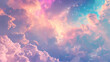 cute rainbow background pastel color with clouds dreamy