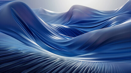 Wall Mural - abstract background of blue technological 3D waves, creative design