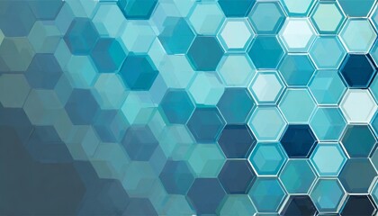 Wall Mural - blue hexagon background