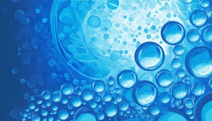 Wall Mural - abstract blue water bubbles background