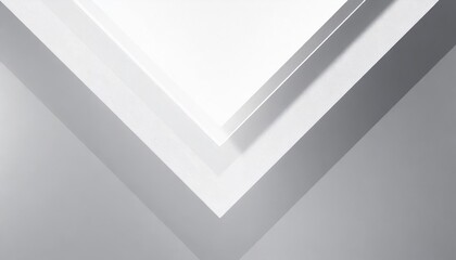 Wall Mural - white geometric abstract background with rhombus in sunlight with strict light gradient grey shadows as border copy space top view simple contemporary backdrop in future style