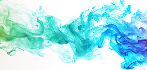 Wall Mural - a dramatic splash of electric blue and neon green smoke, creating a futuristic, cyberpunk aesthetic 
