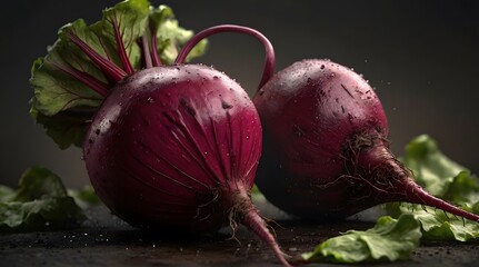 Wall Mural -  beetroot, emphasizing its vibrant colors and unique textures. 