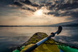 Kayak on Lake Pusiano at sunset