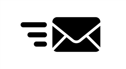 Poster - Send email message flat icon for apps and websites, vector 10 eps.