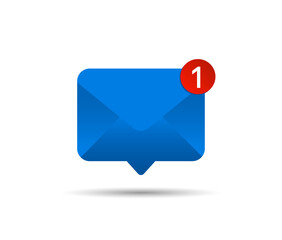 Poster - New message icon with notification. Envelope pointer with incoming message. Social media chat communication. New e-mail. Vector 10 eps.