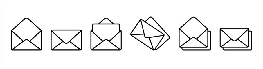 Poster - Black emails vector icon collection, vector 10 eps