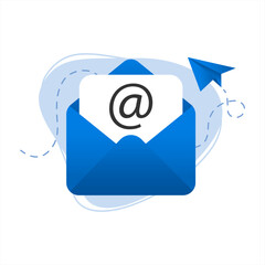 Poster - send message, newsletters, email subscription pop up permission concept flat design vector. modern graphic element for landing page, empty state ui, infographic, icon, vector 10 eps.
