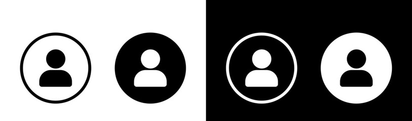 Poster - Vector user icon. Two-tone version on black and white background, vector 10 eps.