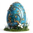 Blue with gold Easter egg