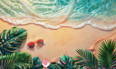 sun-kissed serenity tropical beach and chic eyewear