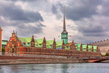 Wall Mural - The Old Stock Exchange Boersen and Christiansborg Palace, Copenhagen, Denmark