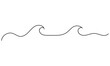 Sea wave one line drawing art. Abstract minimal logo. Vector illustration. EPS 10