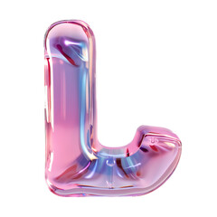 glassy pink and blue letter 