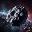 Asteroids floating in space, can there be a collision with Earth, giant, mysterious space and nature, Generative AI