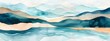 Abstract water ocean and hills waves, blue, tan, teal texture. Fall autumn earthy water wave web banner Graphic Resource as background for wave abstract. Illustration backdrop for copy space text