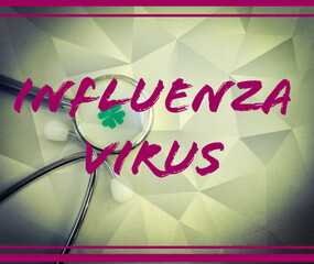 Wall Mural - Influenza virus H5N1 test, avian influenza virus (AIV), avian flu or bird flu.