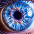 Close Up of Blue Iris Eye