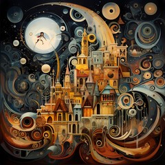 Wall Mural - Abstract representation of dreams and imagination.