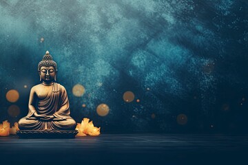 buddha background and copy space - generative ai