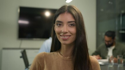 caucasian woman business portrait hispanic businesswoman female manager employer investor team leade