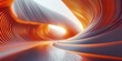 Abstract orange wave tunnel with futuristic design and modern lighting.