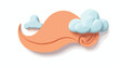 Plasticine cloud and crescent 3D style vector 