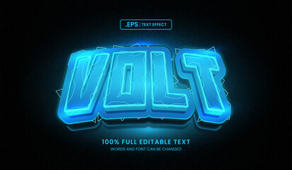 Wall Mural - Design editable text effect, volt 3d concept