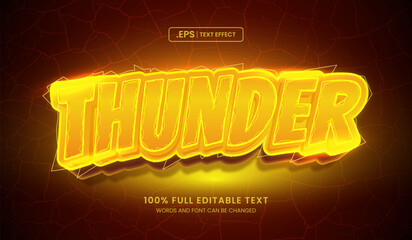 Wall Mural - design editable text effect, thunder text 3d concept