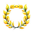 Vibrant Yellow Neon Laurel Wreath Icon: Symbolizing Achievement and Excellence(Generative AI)
