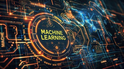 Wall Mural - concept for a commercial background image on the topic of machine learning. banner for advertising. 