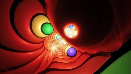 Wall Mural - seamless loop animation of colorful circles - abstract background. - graphics
