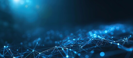 Technology concept Abstract and futuristic blue dots and lines connected together