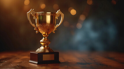 golden trophy award mockup template