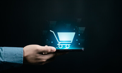 Wall Mural - online shopping concept. online purchase, ecommerce store, online business, business ecommerce. pers
