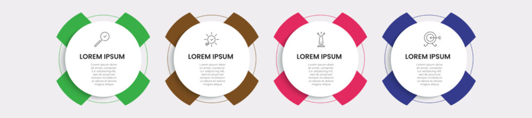 Vector Infographic design business template with icons and 4 options or steps. square design or diagram