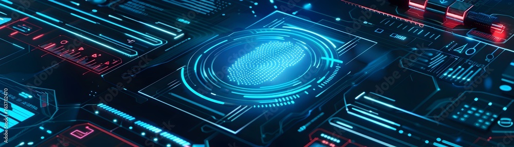 Futuristic Digital Technology Background with Cyberpunk Inspired ...