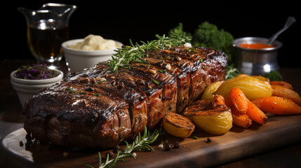 Canvas Print - Delicious Steak on the table