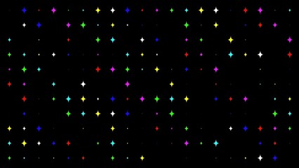 Wall Mural - Beautiful illustration of colorful twinkling stars pattern on plain black background