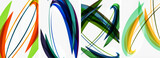 Fototapeta Na sufit - Colorful wave lines poster set for wallpaper, business card, cover, poster, banner, brochure, header, website