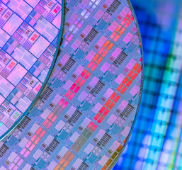 Poster - Silicon Wafers and Microcircuits used in electronics for the fabrication of integrated circuits.