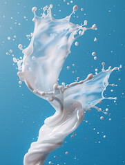 Wall Mural - White liquid splash, milk splash liquid effect illustration