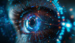 Abstract high-tech eye concept, face recognition and access concept illustration