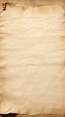 Wall Mural - Textured ancient blank beige sand journal page sheet with many wrinkled folds torn paper edges faded letters with slight handwriting