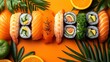  The words 'sushi', 'avocado', 'broccoli', and 'oranges' are correctly spelled
